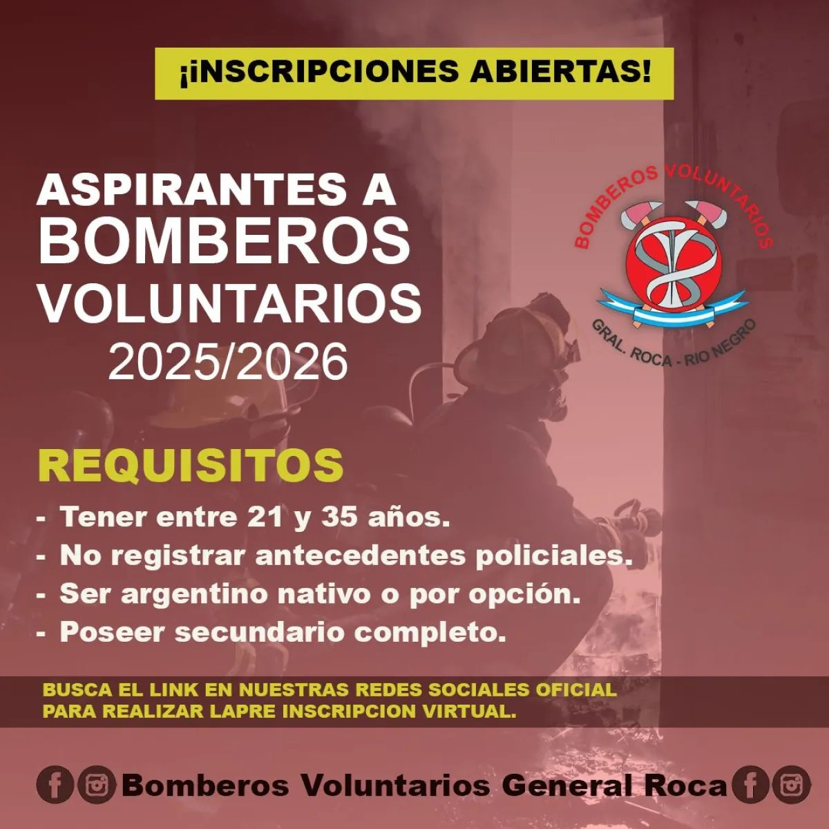 Inscriben para Bomberos Voluntarios. Foto (Bomberos).