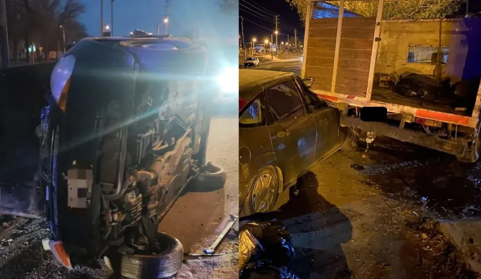 En el primer hecho, el auto quedó debajo de la camioneta. En el segundo, volcó. 