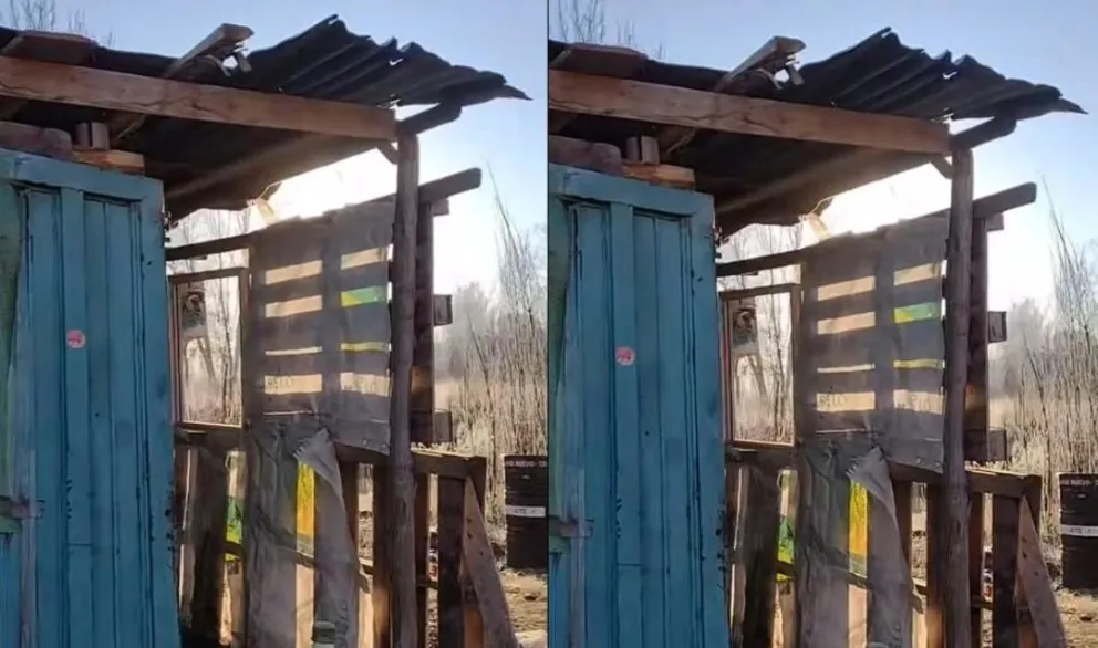 La pareja está acondicionando su casa con lo que tienen para poder atravesar el invierno. Foto gentileza.