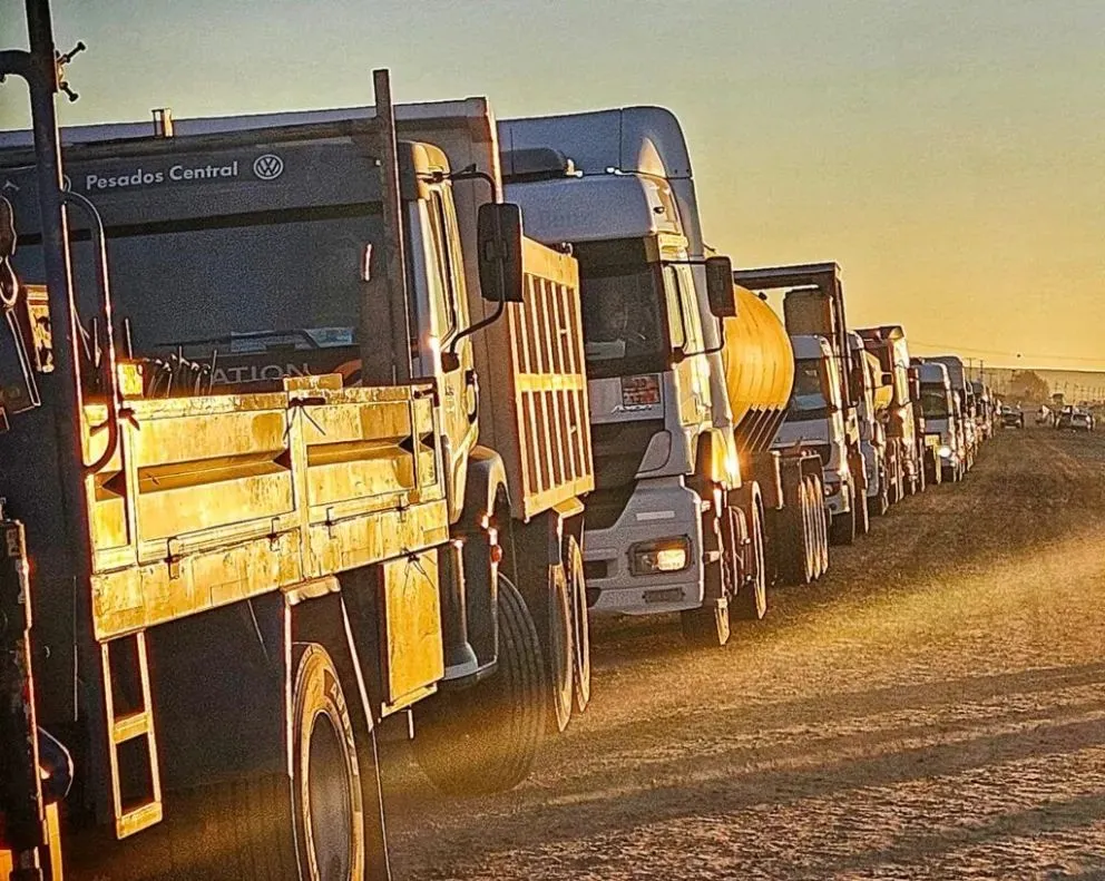 El sindicato paraliza el transporte de cargas en el área de Vaca Muerta. Foto (gentileza).
