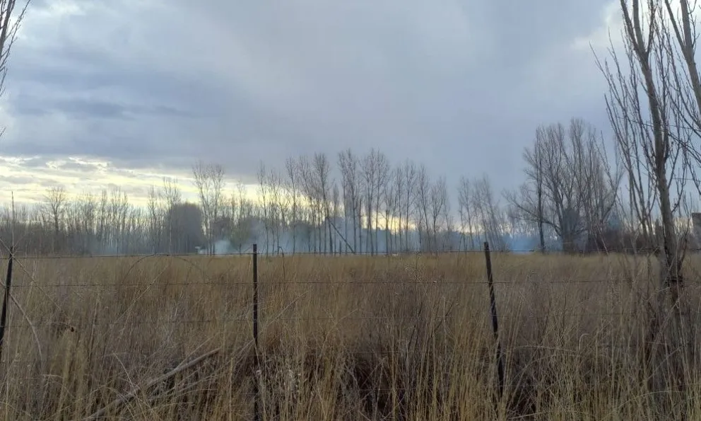 Incendio en calle Yapeyú al 500 aproximadamente. (Foto Tania Domenicucci)