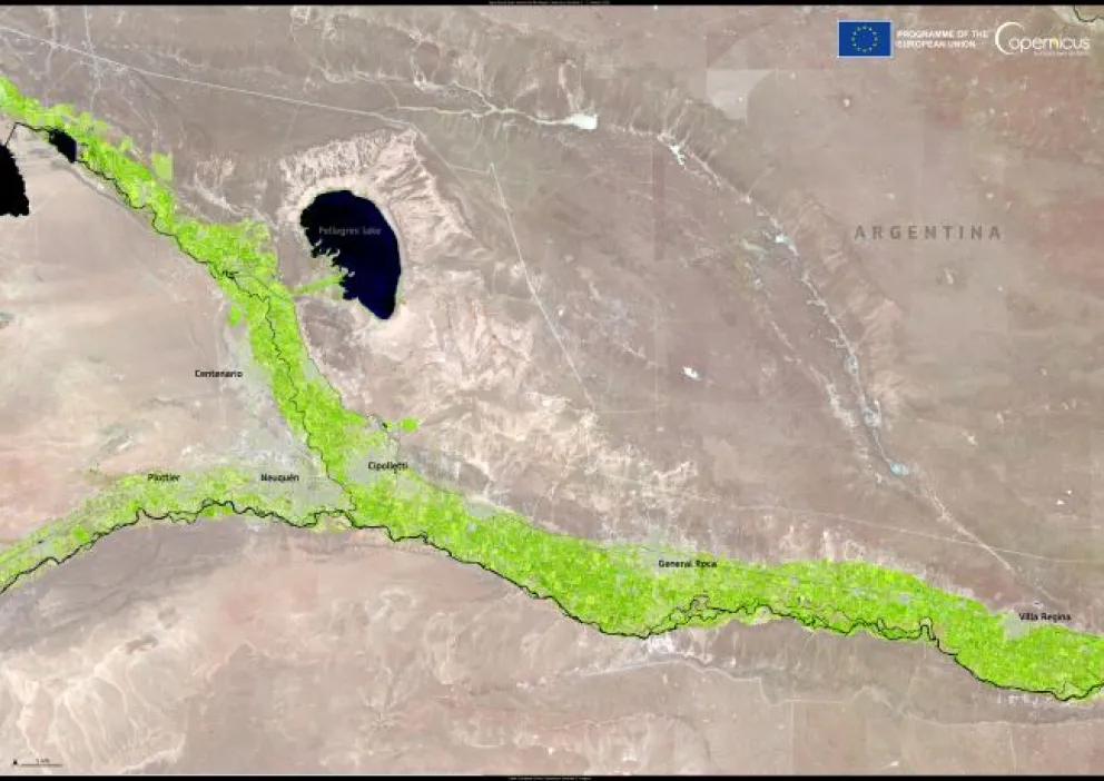 La fotografía tomada por el satélite "Sentinel-2"