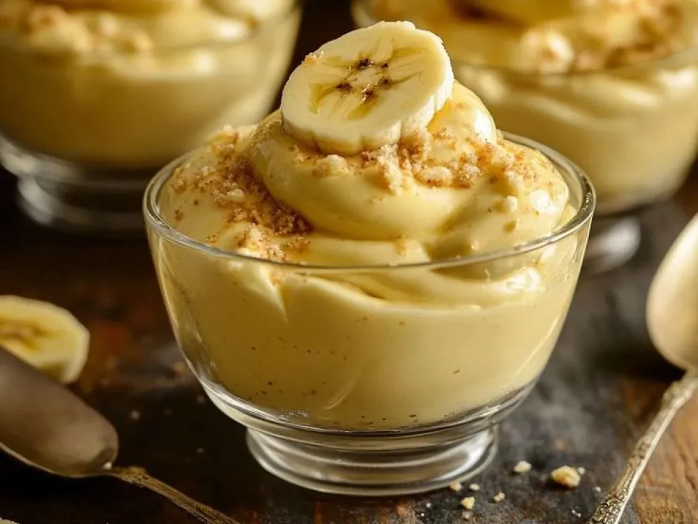 Postre de banana split casero. 