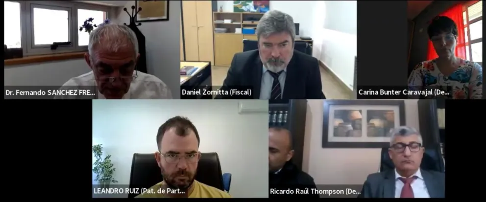 La audiencia de lectura del veredicto se realizó este lunes por Zoom, encabezada por el juez Fernando Sánchez Freytes. Foto (captura zoom)