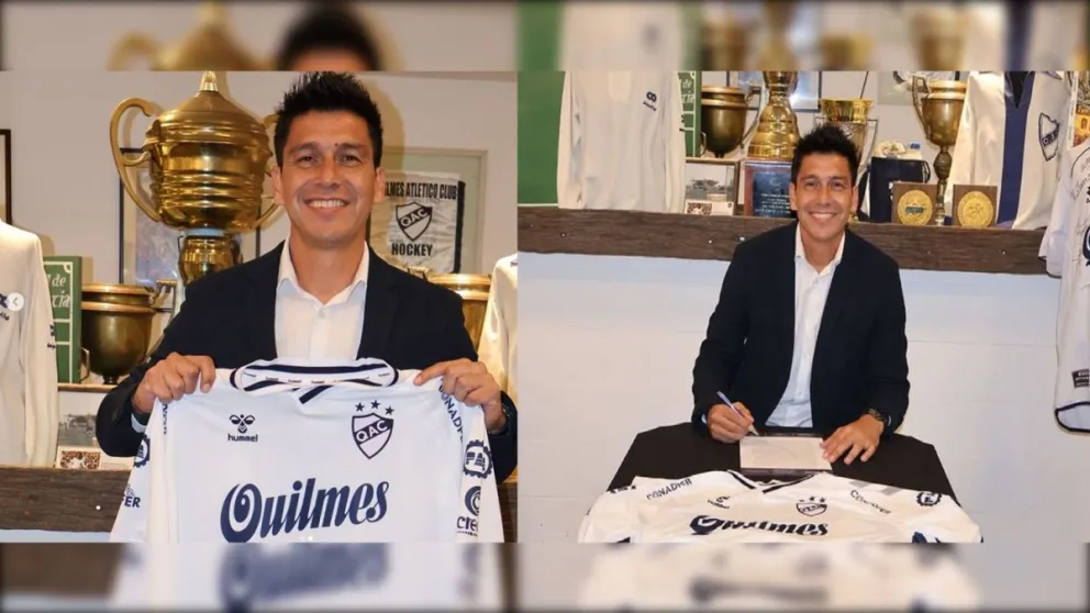 Miguel Caneo volvió a posar con la camiseta del Cervecero luego de firmar su contrato.