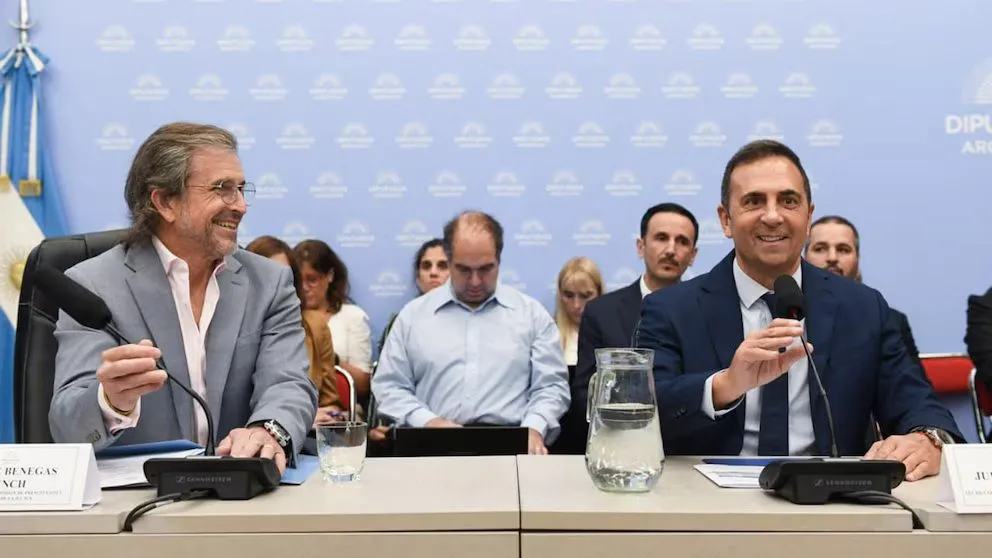 El diputado Alberto Benegas Lynch junto al secretario Julio Cordero.