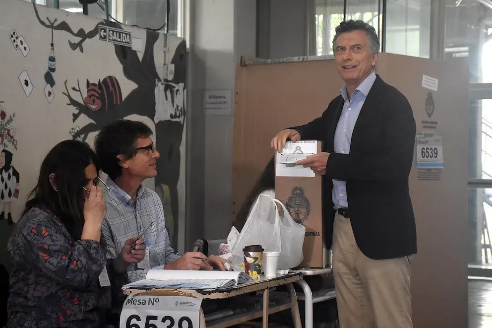Mauricio Macri votó esta mañana. 