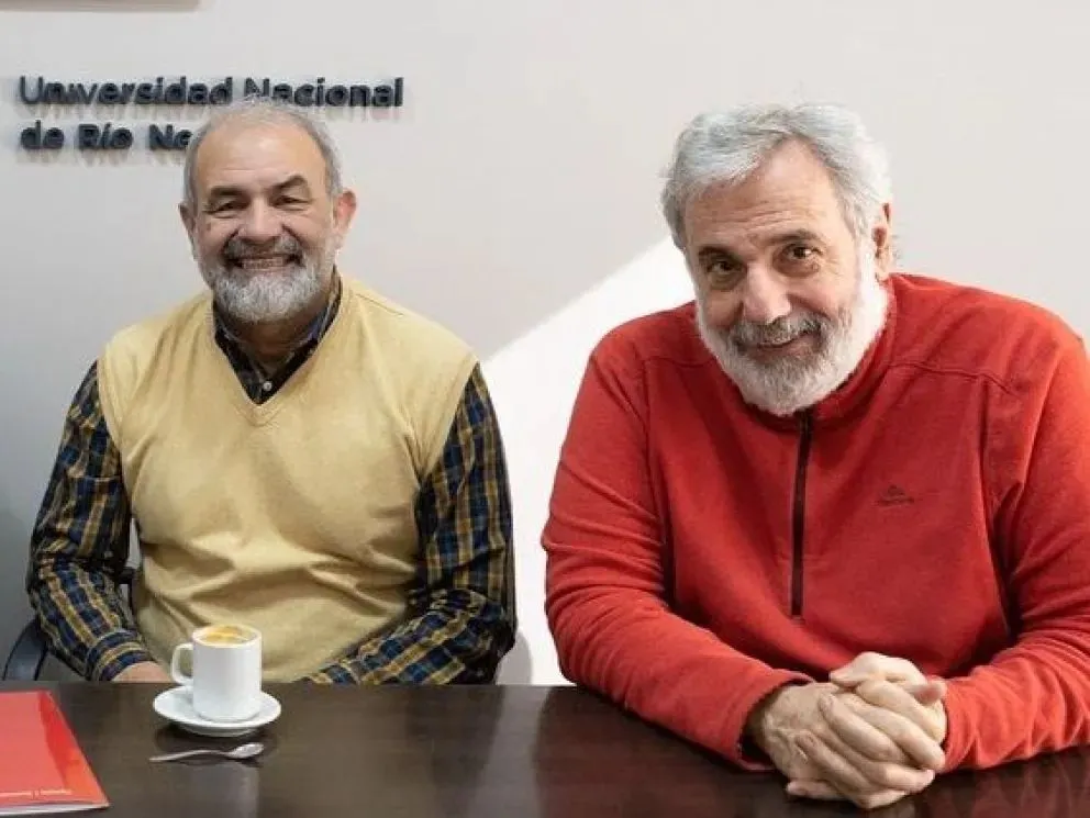El rector de la UNRN, Anselmo Torres, junto a Luis Vivas. Foto: Instagram