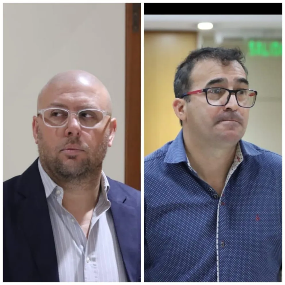 Los anestesiólogos Martín Winderholler (izq.saco negro) y Sebastián Bou (derecha) declararon este jueves. Foto: Tania Domenicucci-ANR