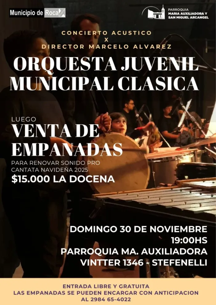 El concierto busca fortalecer la propuesta artística de la orquesta juvenil y acompañar la recaudación solidaria para la Cantata Navideña 2025. Foto: redes