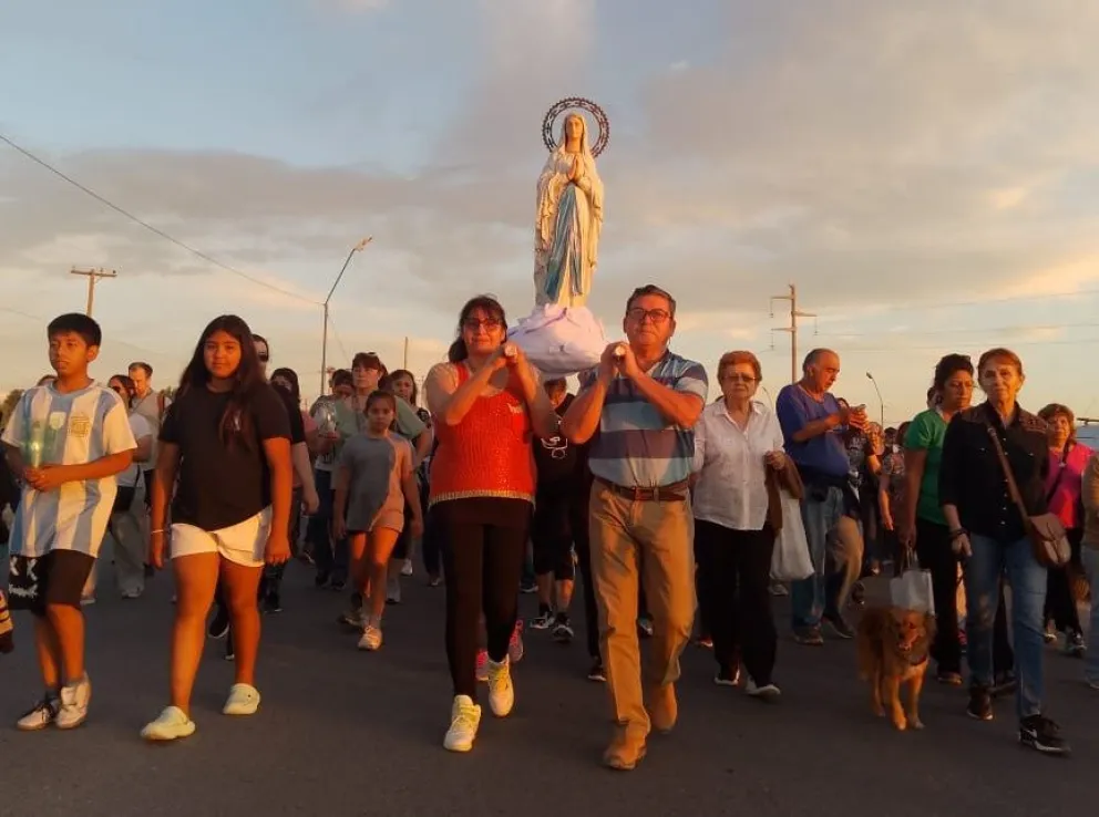 La procesión terminará en la rotonda de Ruta 6, cerca del aeroclub de Roca. Foto: Parroquia Nuestra Señora del Carmen