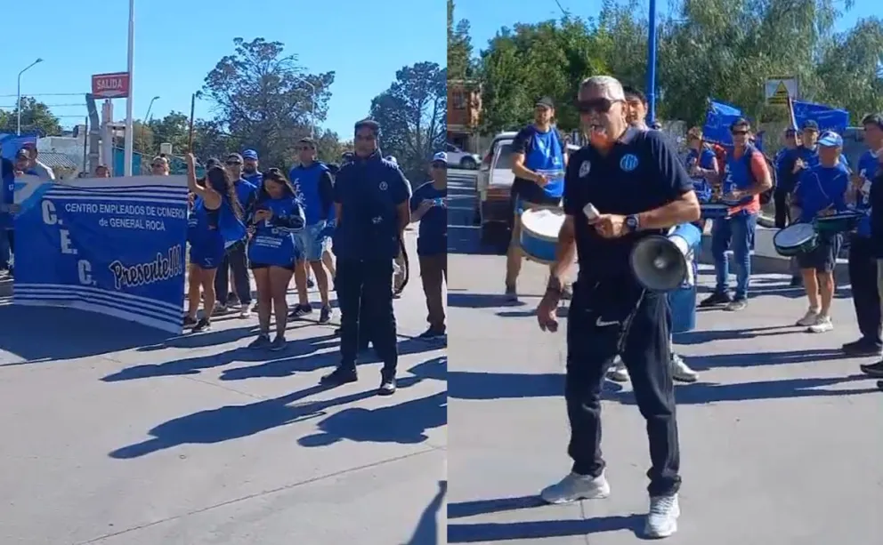 La protesta afuera del mayorista con la presencia del gremio de empleados de comercios. Foto: gentileza