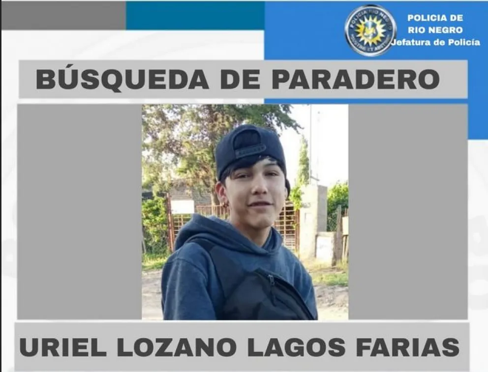 Es la segunda búsqueda en la semana para el joven de 14 años, quien había sido encontrado cerca del canal grande hace apenas dos días. Foto cortesía Policía de Rio Negro
