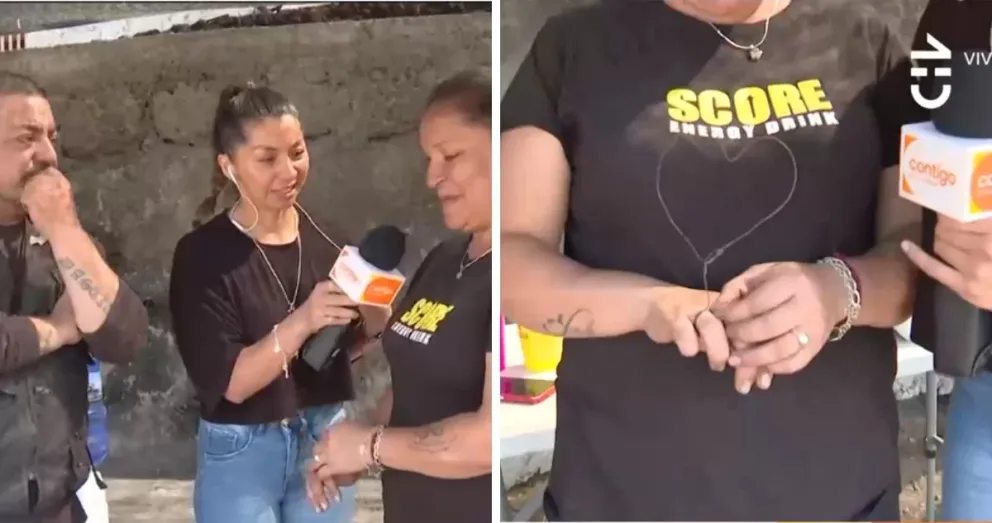 En medio de la desolación por el fuego, un hombre improvisó una alianza con los escombros de su vivienda para pedirle matrimonio a su pareja. (Foto: Gentileza)