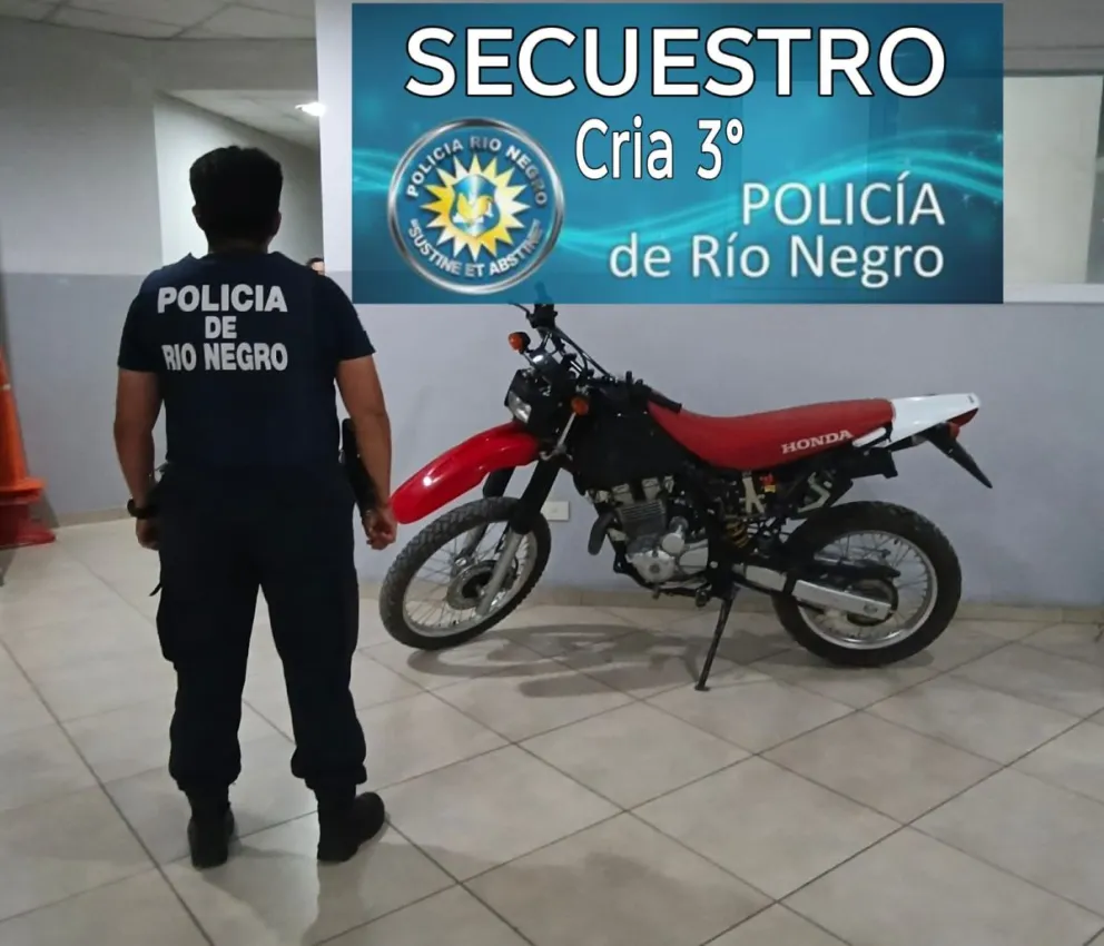 La policía de Río Negro recuperó la moto tras una investigación. 