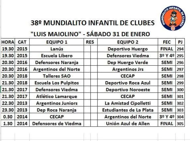 Los horarios de los partidos de este s&aacute;bado