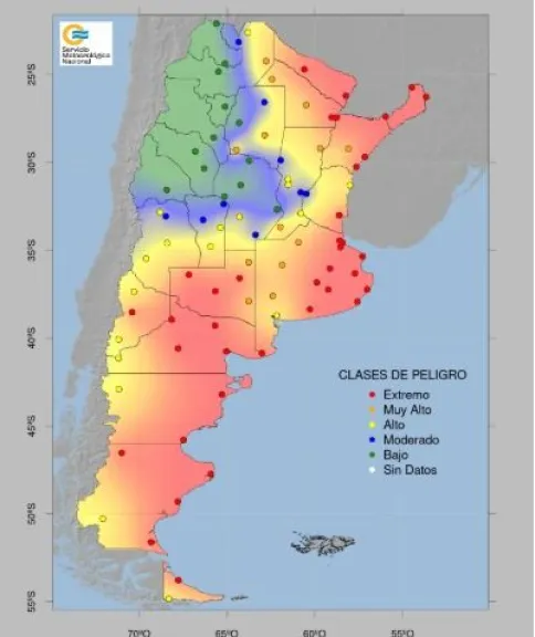 El riesgo de incendios en el Alto Valle volvi&oacute; a estar en nivel extremo