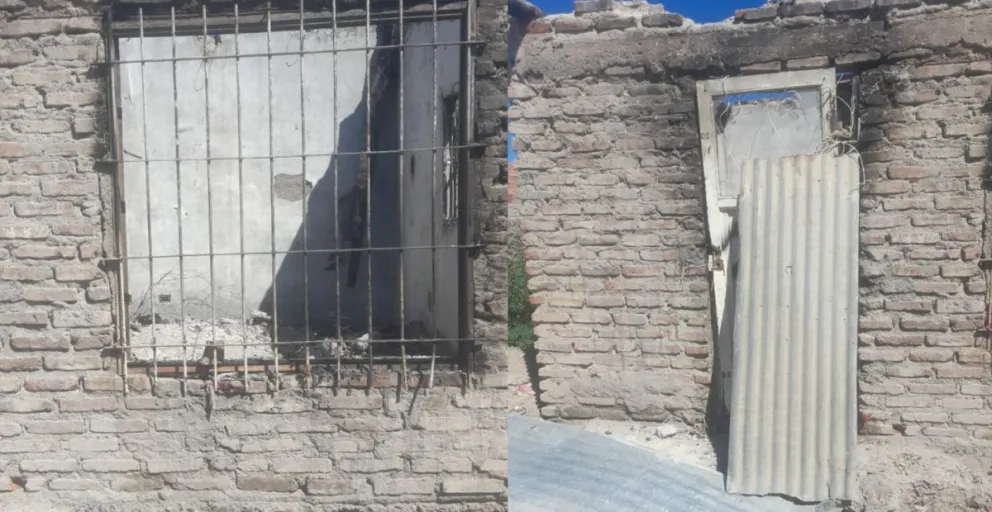 La casa tras ser consumida por las llamas. Foto: gentileza