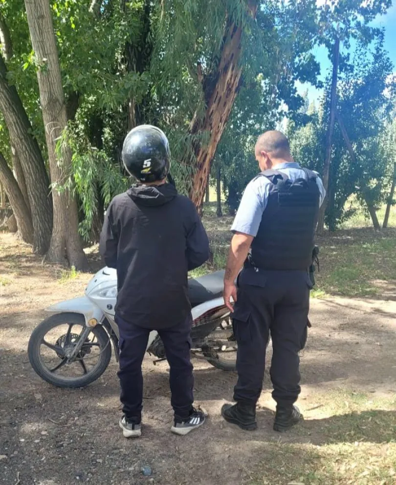 La tarea de vigilancia de la Policía, permitió evitar que el hombre se llevara la fruta. (Foto: Policía de Río Negro)
