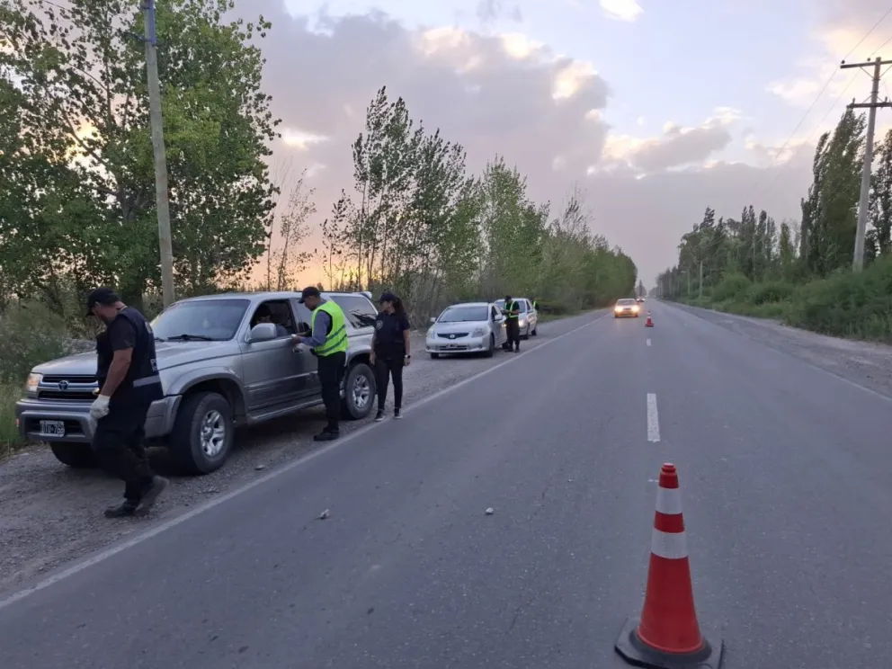 Controles vehiculares sobre ruta chica. 