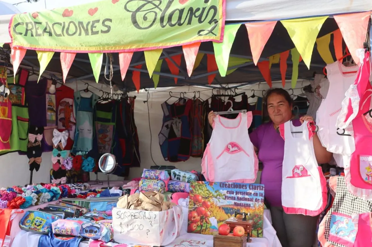 Emprendedores de la regi&oacute;n ofrecieron productos artesanales y propuestas originales en los stands de la Fiesta Nacional de la Manzana. Foto: Tania Domenicucci-ANR