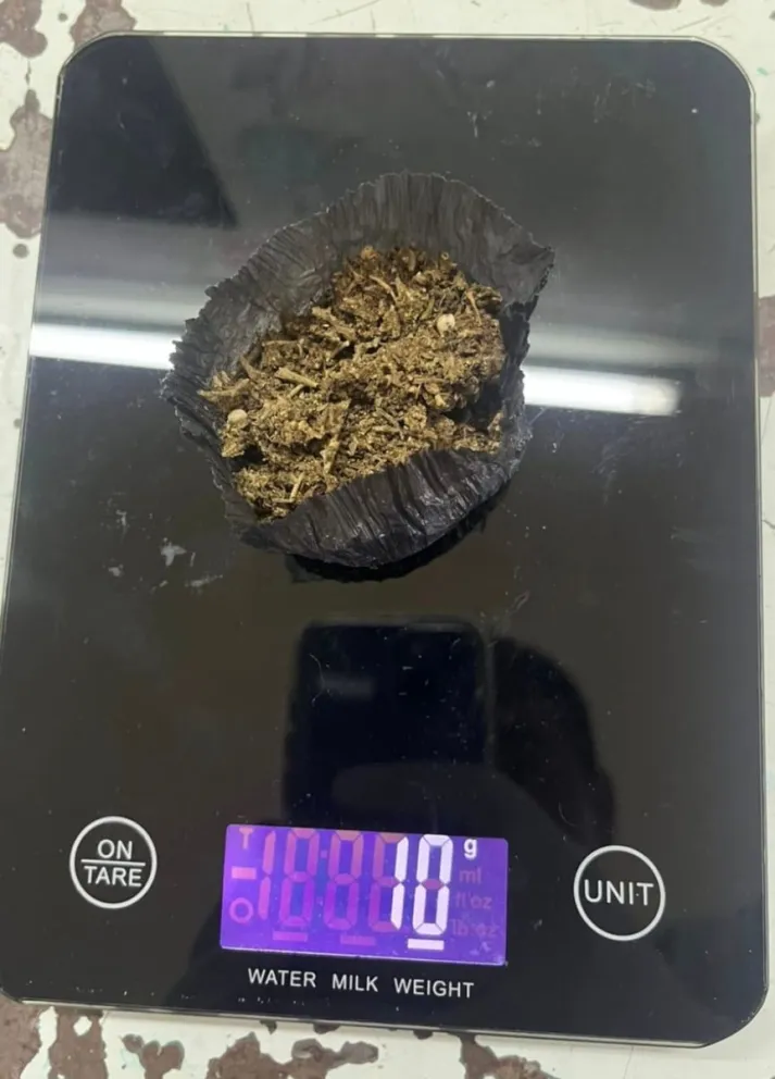 La droga fue encontrada durante una requisa en el ingreso al Penal II. Foto: Policía Río Negro