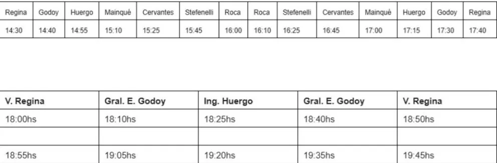 El refuerzo del servicio comenzar&aacute; a aplicarse desde el 1 de abril en el corredor del Alto Valle. Foto: Gobierno de R&iacute;o Negro