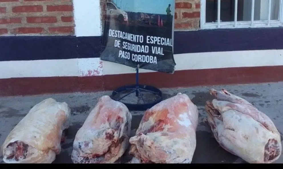 Más de 70 kilos de carne fueron decomisados. Foto: Policía de Río Negro