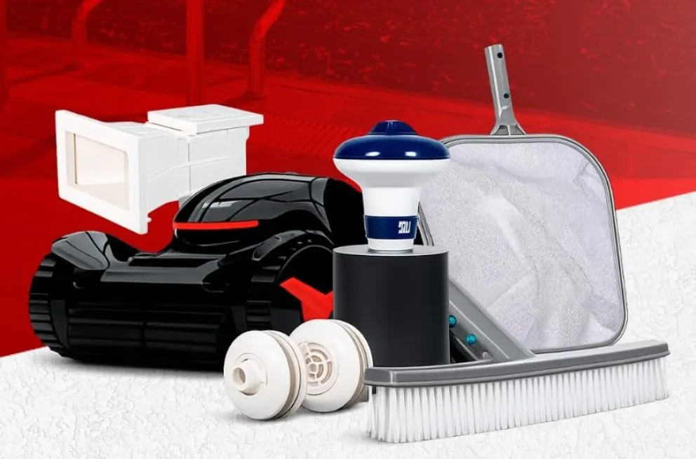 Entre los productos destacados se incluyen accesorios para piscinas y sistemas complementarios de mantenimiento. Foto: gentileza
