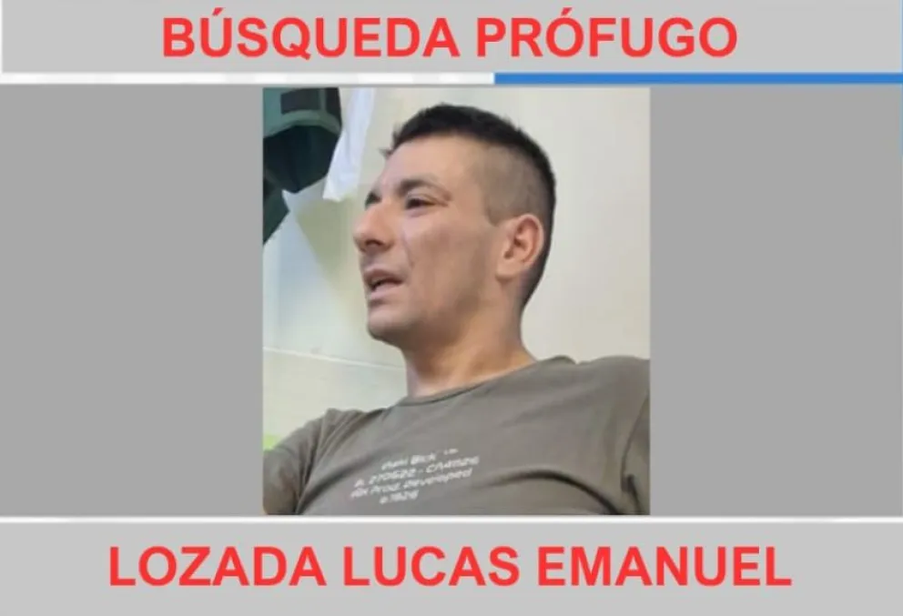 El hombre que se encuentra prófugo de la justicia es Lucas Emanuel Lozada de 38 años. Foto cortesía Policía de Rio Negro