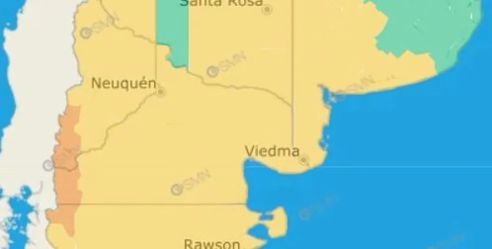 El sistema de alerta temprana ubica a la provincia como parte de la advertencia. 