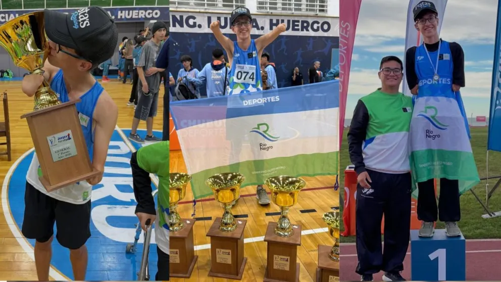 Bautista Palacios volvió a destacarse en los Juegos ParaEpade y sumó su cuarto título con la delegación de Río Negro. Foto cortesía 
