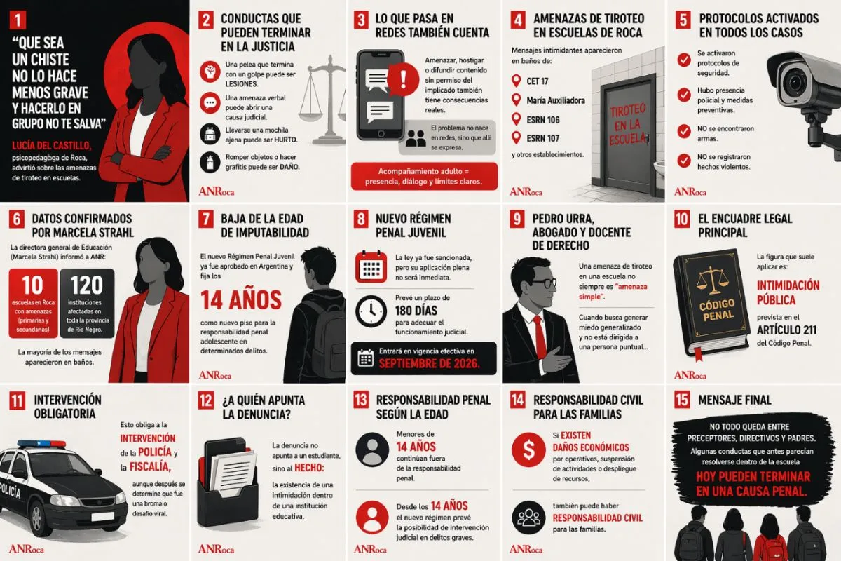 Implicancias legales de las amenazas. Infograf&iacute;a: ANR