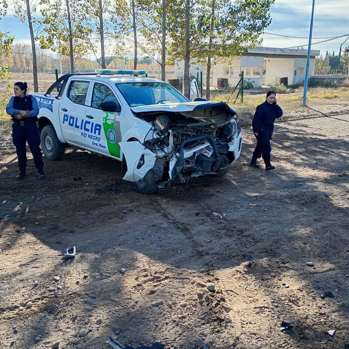 El choque contra la camioneta de la Comisar&iacute;a 48 dej&oacute; a dos mujeres polic&iacute;as internadas. Foto: Tania Domenicucci &ndash; ANR