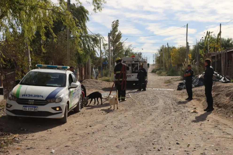El fuego habría comenzado alrededor de las 11 horas dentro de la vivienda, que rápidamente se llenó de humo. Foto Tania Domenicucci-ANR