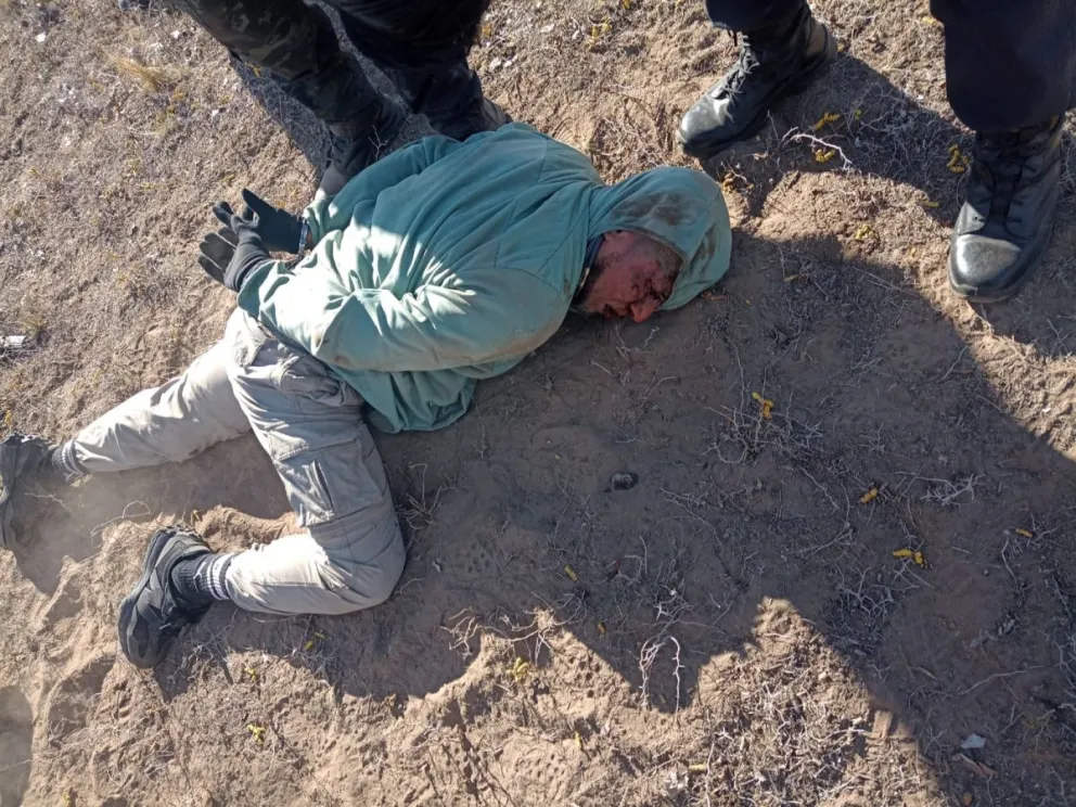 Carlos Alberto Bustamante alias "Chupilca" en el momento de su detención. Foto: Gobierno de Río Negro