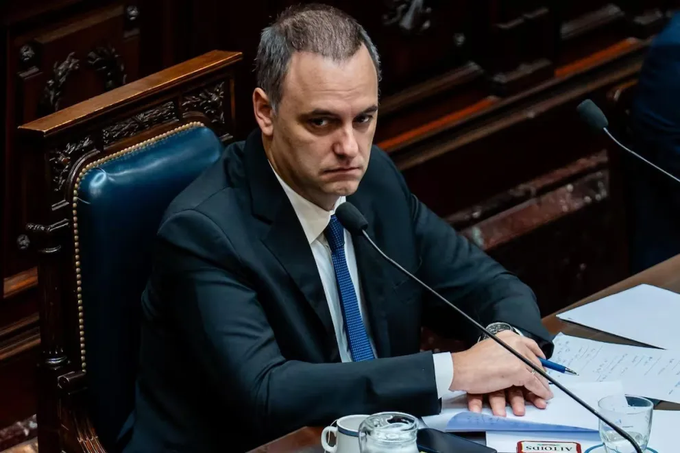El jefe de Gabinete durante su presentación en la Cámara de Diputados.