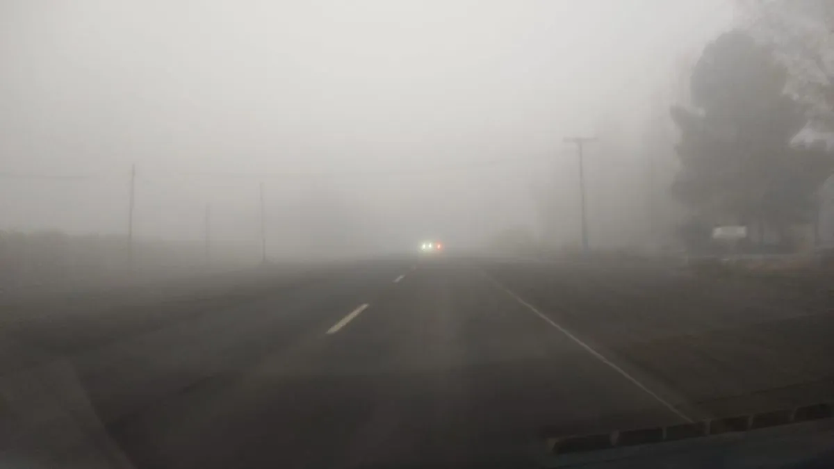 La visibilidad sumamente reducida sobre las rutas. Foto: gentileza