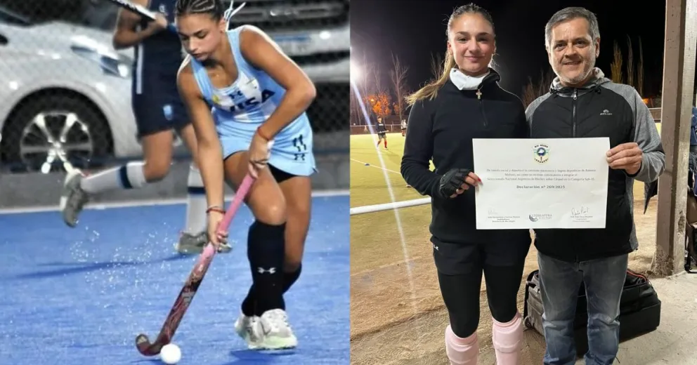 El reconocimiento a la joven promesa del hockey. Foto: gentileza