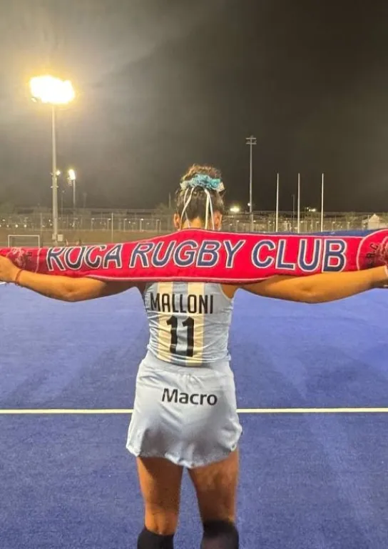 Tonia durante su participaci&oacute;n en la selecci&oacute;n Argentina de hockey