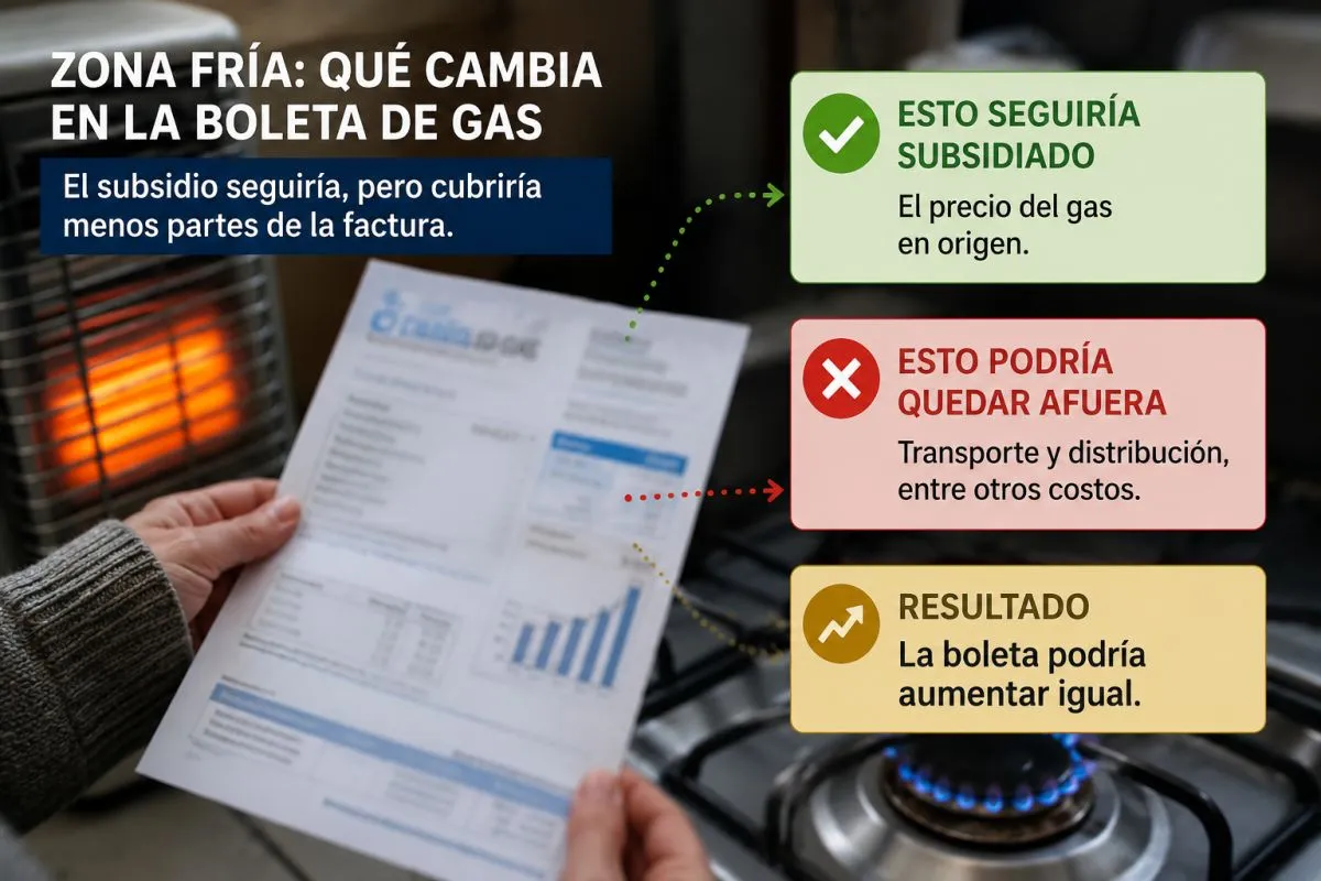 El proyecto mantiene a la Patagonia dentro de Zona Fr&iacute;a, pero modificar&iacute;a qu&eacute; partes de la boleta seguir&iacute;an subsidiadas. Foto: ilustrativa