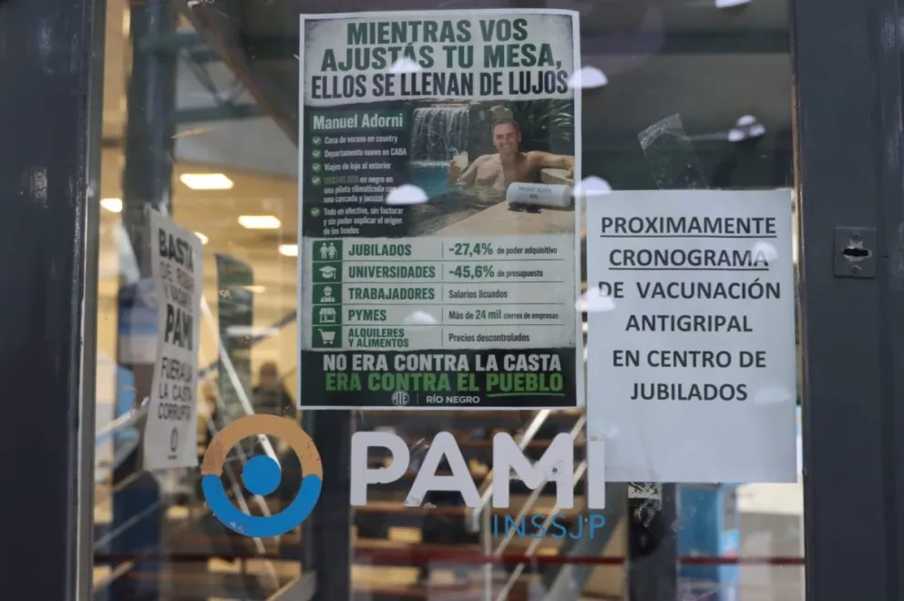 El paro de 24 horas afecta este lunes la atención de afiliados de PAMI en clínicas y sanatorios privados de la Patagonia. Foto Tania Domenicucci-ANR