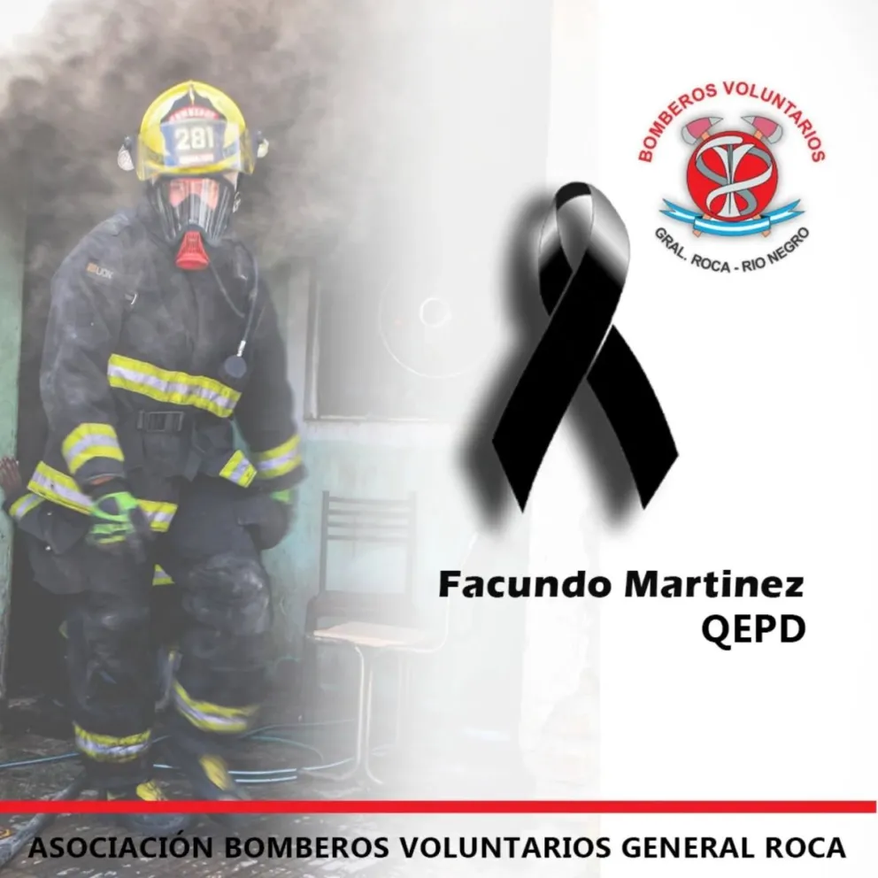El joven integró el Cuerpo Activo de Bomberos Voluntarios de Roca. Foto: Bomberos Voluntarios
