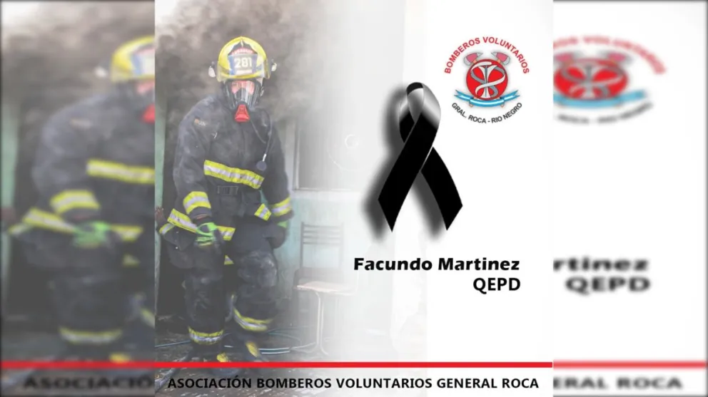 El joven integró el Cuerpo Activo de Bomberos Voluntarios de Roca. Foto: Bomberos Voluntarios