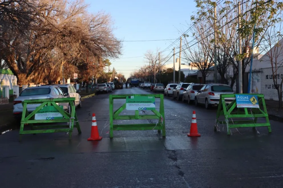 El tránsito fue interrumpido en Chacabuco esquina Rodhe. Foto: Tania Domenicucci