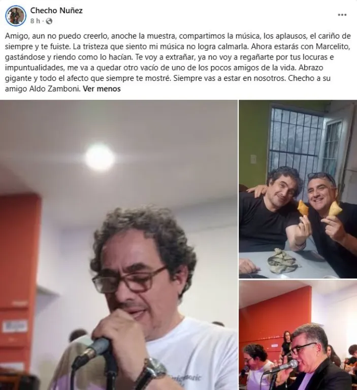 La m&uacute;sica fue otra de las actividades que acompa&ntilde;&oacute; a Aldo Zamboni a lo largo de su vida. Foto: gentileza.