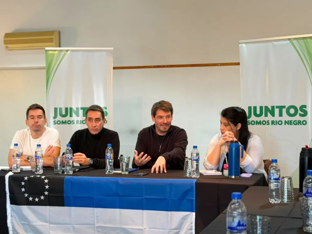 Rodrigo Buteler encabezó la reunión de la conducción provincial del partido en Roca. Foto: Conducción JSRN.