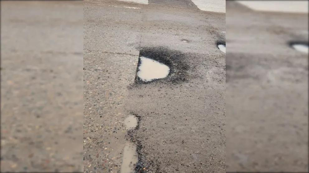 En el mismo sector había sido tapado un bache que provocó un accidente la semana pasada. Foto: gentileza