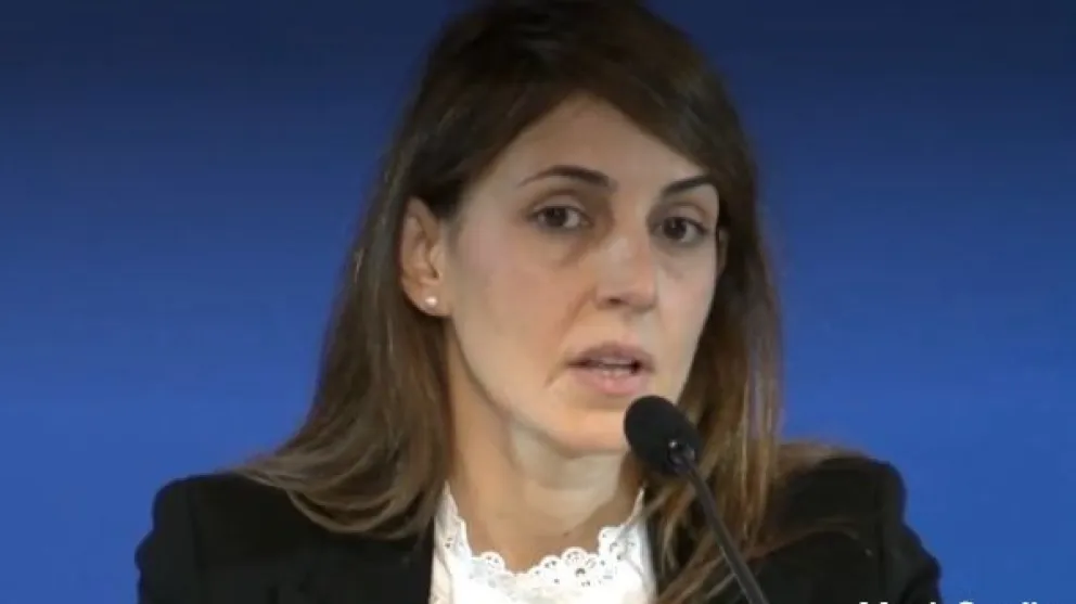 María Laura Irastorza durante su exposición ante la Comisión de Acuerdos del Senado, donde defendió su pliego como Defensora Pública de la Víctima. Foto: Senado de la Nación.