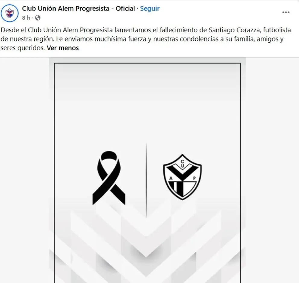 Los mensajes de dolor de las instituciones deportivas se multiplican. Foto: redes